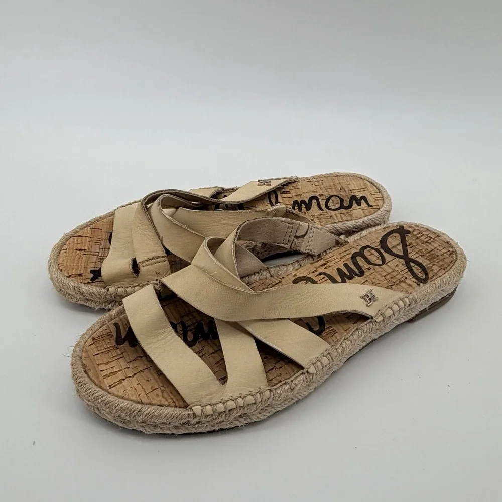 Sam Edelman Averie SANDALS Women Size 6M Leather Espadrille‎ Flat Sandals